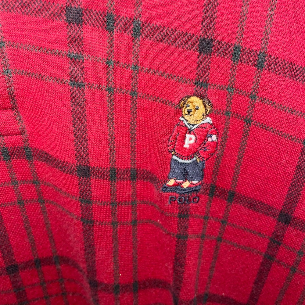 Polo Ralph Lauren Red Plaid Shirt with Bear Logo